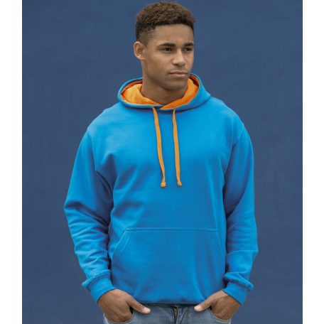 Just Hoods AWJH003 unisex pulóver kontrasztos kapucnival