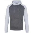 Just Hoods AWJH009 unisex pulóver kontrasztos ujjakkal és kapucnival