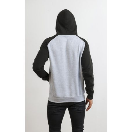 Just Hoods AWJH009 unisex pulóver kontrasztos ujjakkal és kapucnival