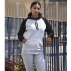 Just Hoods AWJH009 unisex pulóver kontrasztos ujjakkal és kapucnival