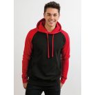 Just Hoods AWJH009 unisex pulóver kontrasztos ujjakkal és kapucnival