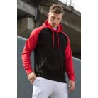 Just Hoods AWJH009 unisex pulóver kontrasztos ujjakkal és kapucnival