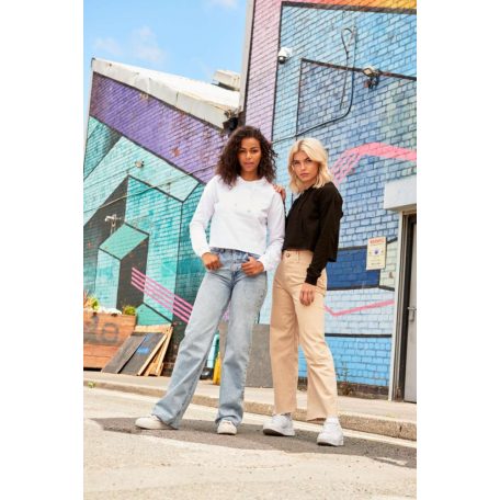 Just Hoods JH016 női rövid pulcsi kenguruzsebbel