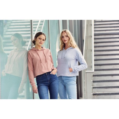 Just Hoods JH016 női rövid pulcsi kenguruzsebbel