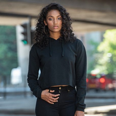 Just Hoods JH016 női rövid pulcsi kenguruzsebbel