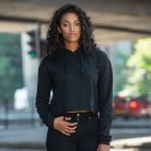 Just Hoods JH016 női rövid pulcsi kenguruzsebbel