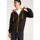 Just Hoods JH053 unisex cipzáras pulóver kontrasztos kapucnival