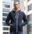 Just Hoods JH053 unisex cipzáras pulóver kontrasztos kapucnival