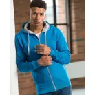 Just Hoods JH053 unisex cipzáras pulóver kontrasztos kapucnival