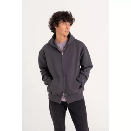 Just Hoods AWJH125 ovesize unisex cipzáras pulóver