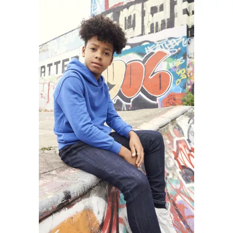 AWJH201J gyerek kapucnis pulóver újrahasznosított pamutból