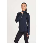 Just Cool JC035 női hosszúujjú, félcipzáras technikai póló fényvisszaverő kidolgozással