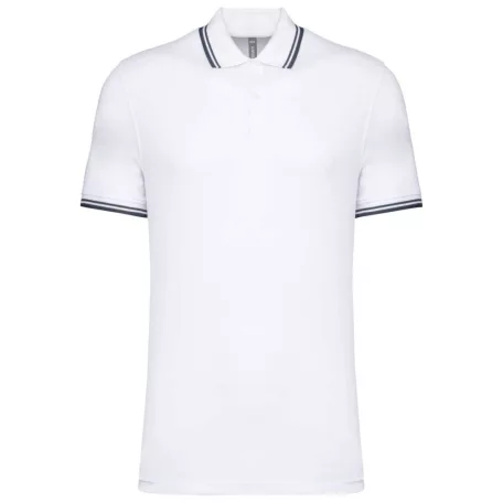 Kariban KA272 férfi rövid ujjú galléros póló két csíkkal az ujján