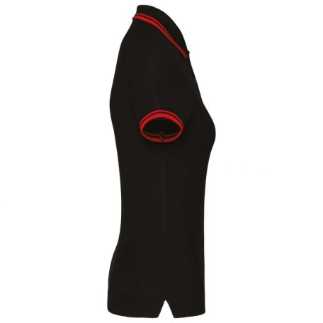 Kariban KA273 női rövid ujjú galléros póló két csíkkal az ujján