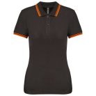 Kariban KA273 női rövid ujjú galléros póló két csíkkal az ujján