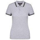 Kariban KA273 női rövid ujjú galléros póló két csíkkal az ujján