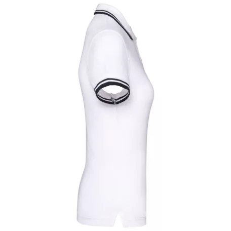 Kariban KA273 női rövid ujjú galléros póló két csíkkal az ujján