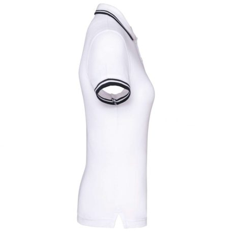 Kariban KA273 női rövid ujjú galléros póló két csíkkal az ujján