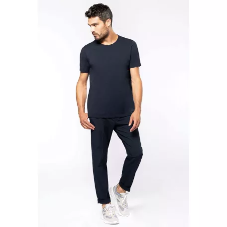 KA398 MEN'S SHORT-SLEEVED ORGANIC T-SHIRT WITH RAW EDGE NECKLINE