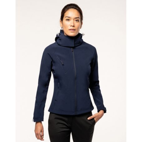 KA414 LADIES' DETACHABLE HOODED SOFTSHELL JACKET