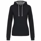 Kariban KA465 női pulóver kontrasztos kapucnival