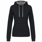 Kariban KA465 női pulóver kontrasztos kapucnival