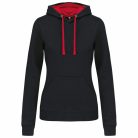 Kariban KA465 női pulóver kontrasztos kapucnival