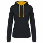 Kariban KA465 női pulóver kontrasztos kapucnival