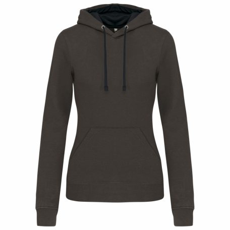 Kariban KA465 női pulóver kontrasztos kapucnival