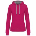 Kariban KA465 női pulóver kontrasztos kapucnival