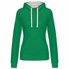 Kariban KA465 női pulóver kontrasztos kapucnival