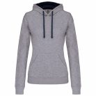 Kariban KA465 női pulóver kontrasztos kapucnival