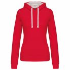 Kariban KA465 női pulóver kontrasztos kapucnival