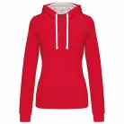 Kariban KA465 női pulóver kontrasztos kapucnival
