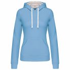 Kariban KA465 női pulóver kontrasztos kapucnival