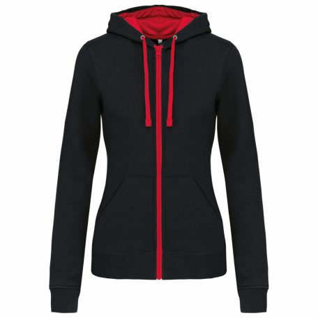 Kariban KA467 LADIES’ CONTRAST HOODED FULL ZIP SWEATSHIRT XL