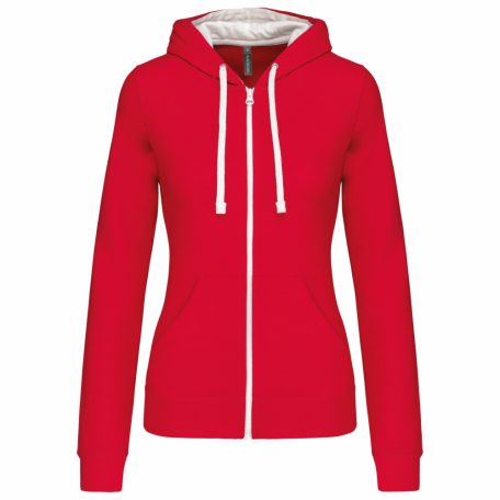 Kariban KA467 LADIES’ CONTRAST HOODED FULL ZIP SWEATSHIRT L
