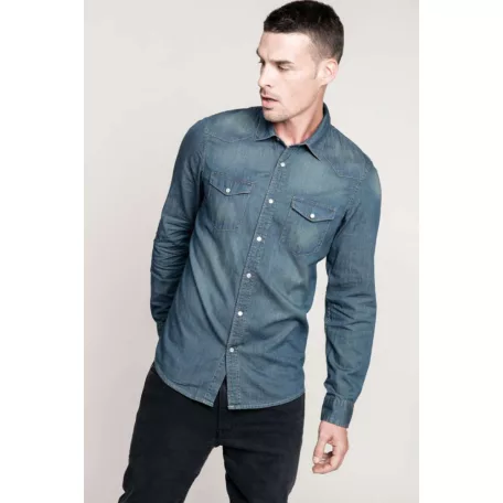 Kariban KA519 férfi hosszú ujjú farmer ing