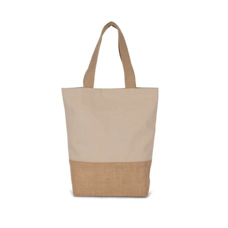 Kimood KI0298 SHOPPING BAG IN COTTON AND BONDED JUTE THREADS U