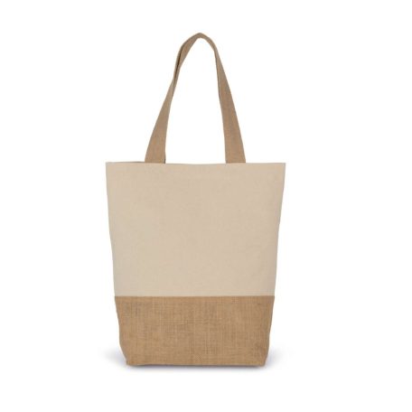 Kimood KI0298 SHOPPING BAG IN COTTON AND BONDED JUTE THREADS U