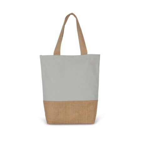Kimood KI0298 SHOPPING BAG IN COTTON AND BONDED JUTE THREADS U