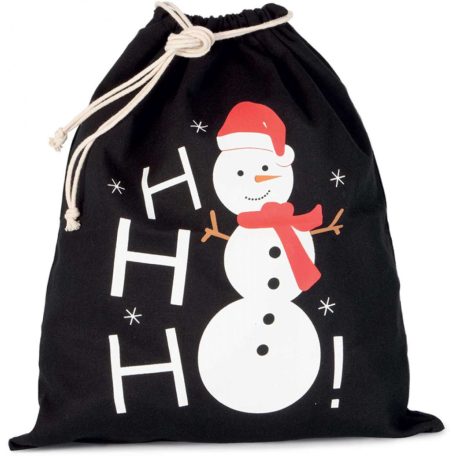 Kimood pamut táska, hóember design, fekete
