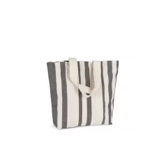   Kimood KI5213 Újrahasznosított bevásárlótáska csíkos mintával