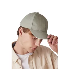   K-UP KP198 CAP IN ORGANIC COTTON WITH CONTRASTING SANDWICH PEAK - 6 PANELS U