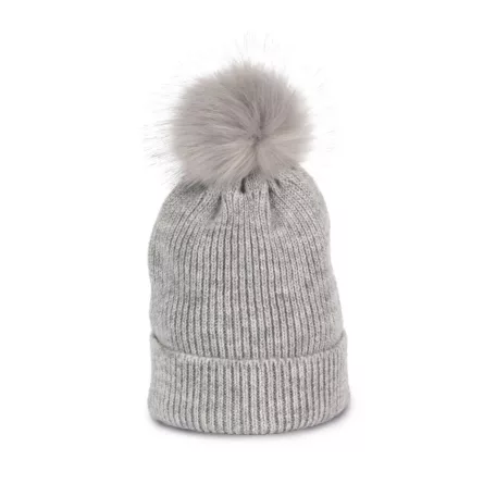 K-UP KP555 KNITTED BOBBLE BEANIE IN RECYCLED YARN U