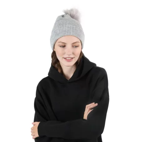 K-UP KP555 KNITTED BOBBLE BEANIE IN RECYCLED YARN U
