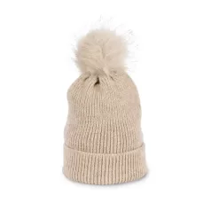 K-UP KP555 KNITTED BOBBLE BEANIE IN RECYCLED YARN U