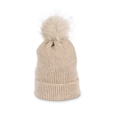 K-UP KP555 KNITTED BOBBLE BEANIE IN RECYCLED YARN U