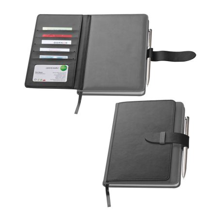 A5 jegyzetfüzet kártyatartóval