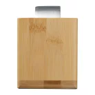 Bambusz asztali írószertartó analóg órával